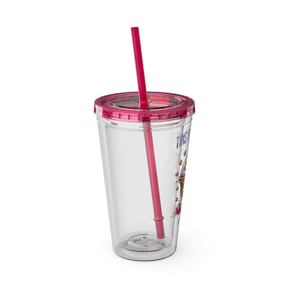 90% Sugar 16oz Insulated Tumbler with Straw