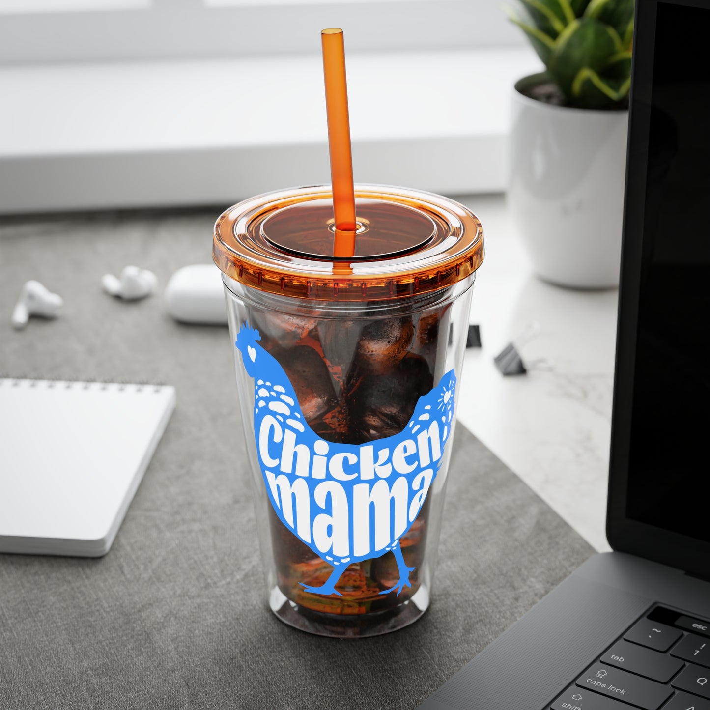 Chicken Mama 16oz Insulated Tumbler with Straw