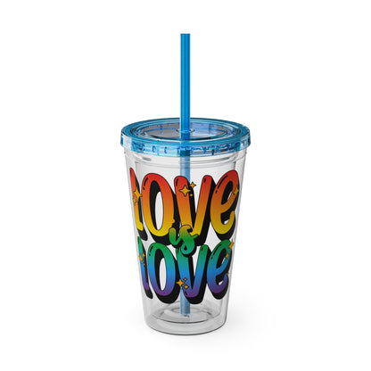 Love is Love Rainbow 16oz. Insulated Tumbler with Straw
