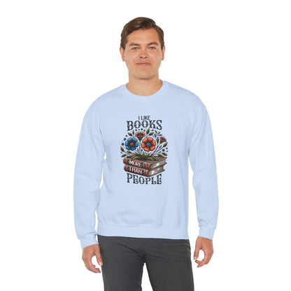 Books More Than People Crewneck Sweatshirt