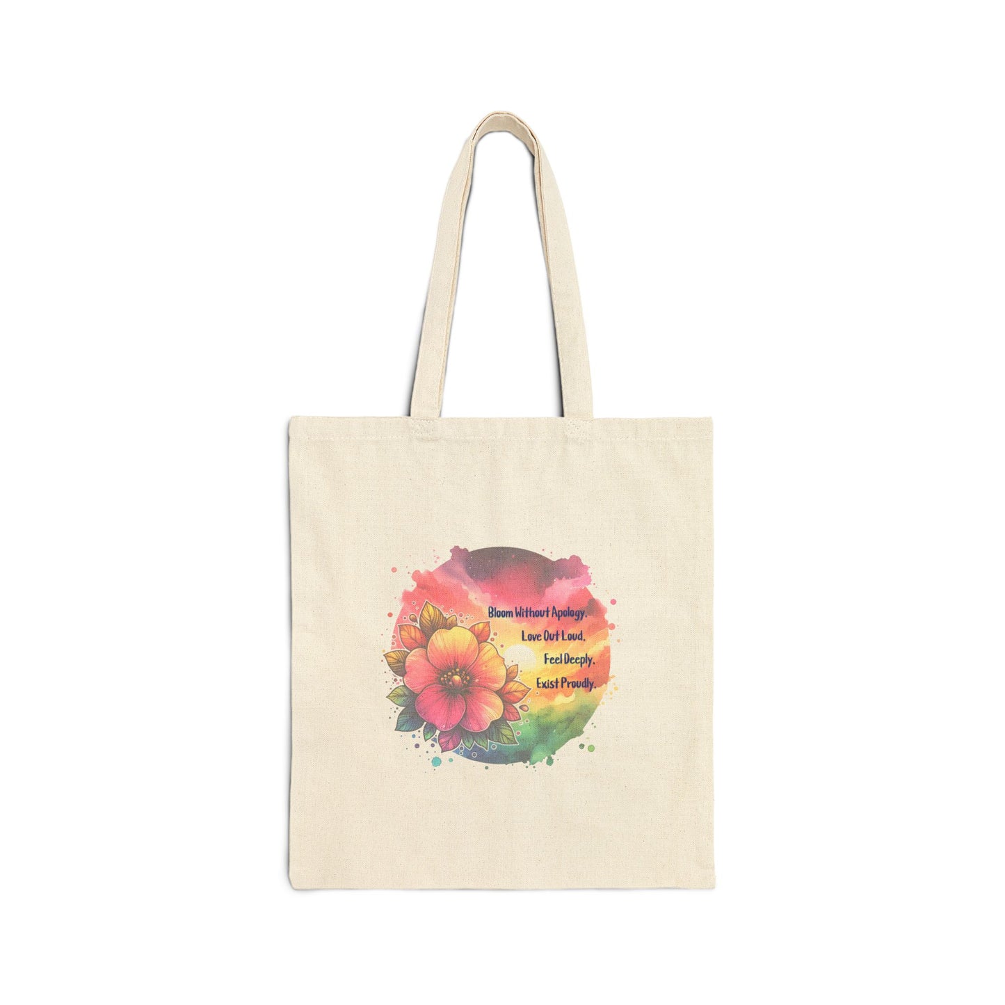 Bloom Without Apology Cotton Canvas Tote Bag