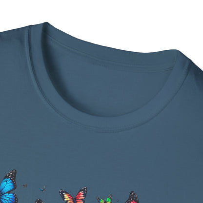 Colorful Butterfly Cluster Unisex Graphic T-Shirt