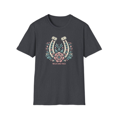 Wild and Free Horseshoe Floral Unisex Graphic T-Shirt