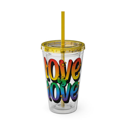 Love is Love Rainbow 16oz. Insulated Tumbler with Straw