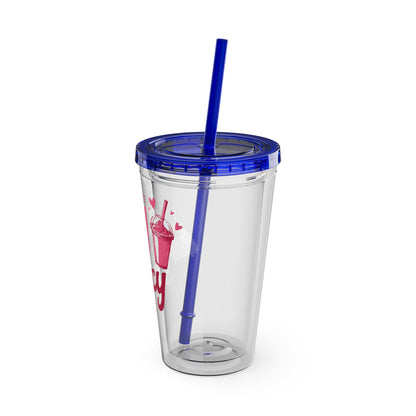 Icy Coffee & Spicy Books 16oz Insulated Tumbler with Straw