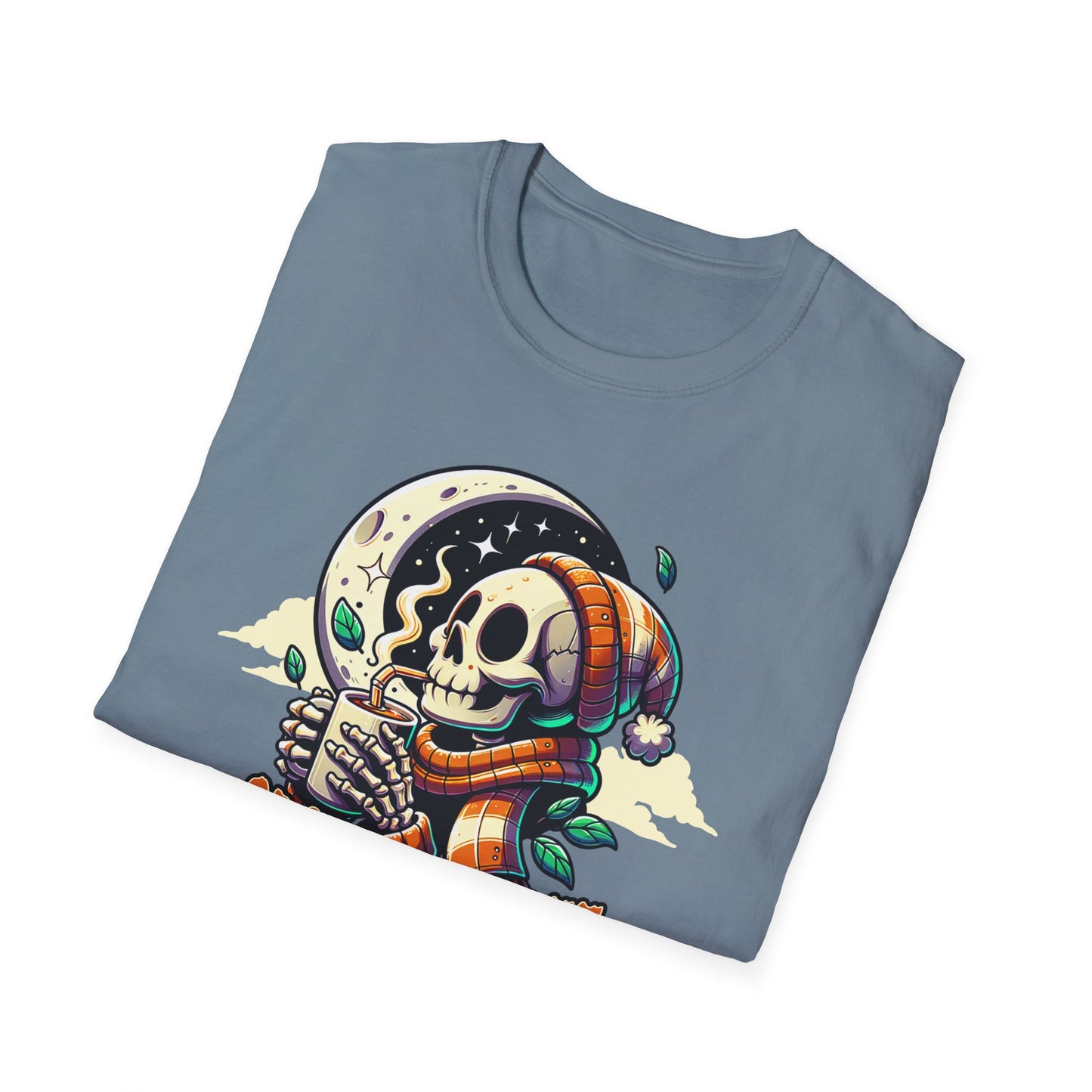 Spooky Coffee Skeleton Unisex Graphic T-Shirt