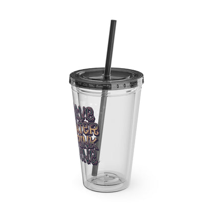 Save Water Drink Wine 16oz Insulated Tumbler with Straw