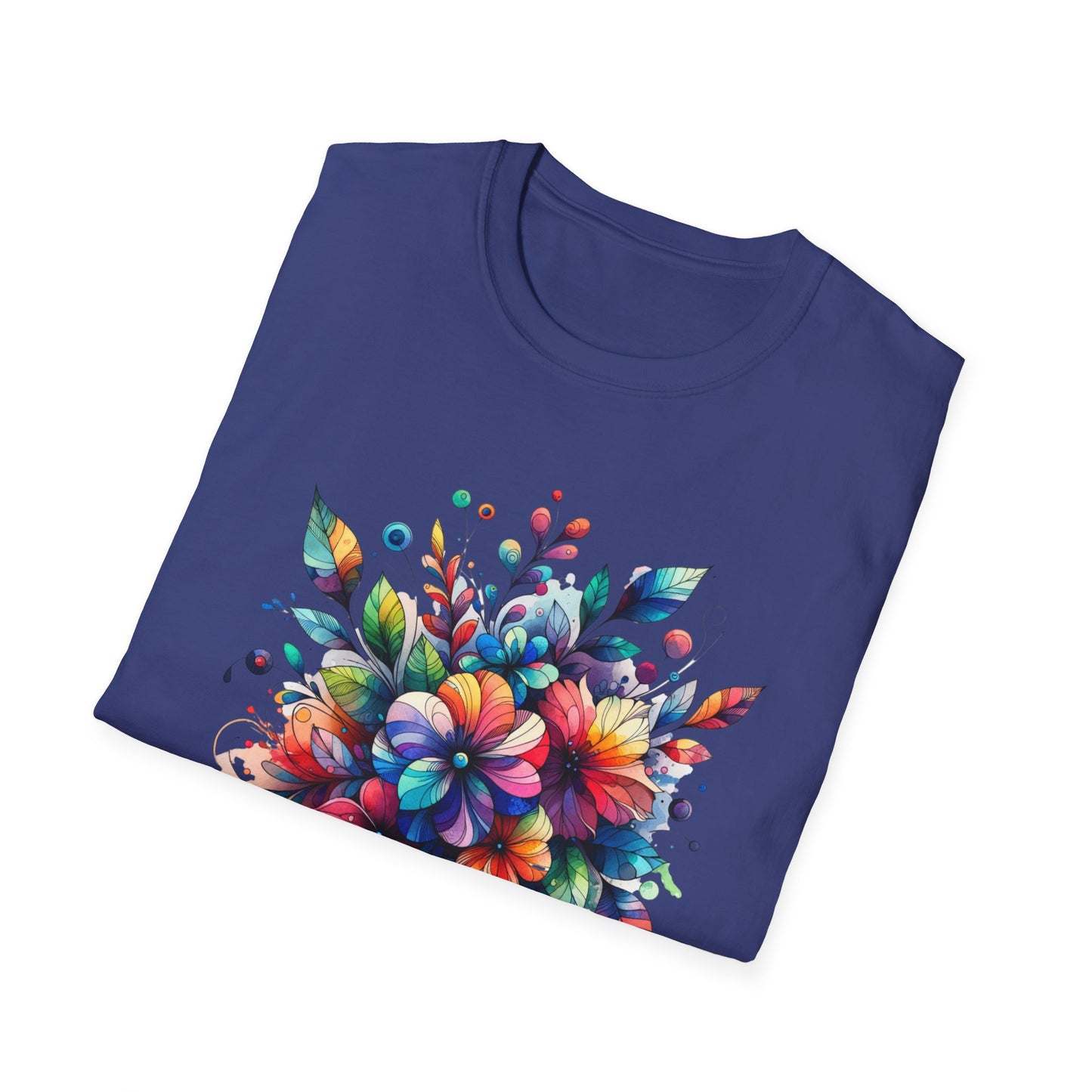 Rainbow Floral Explosion Unisex Graphic T-Shirt
