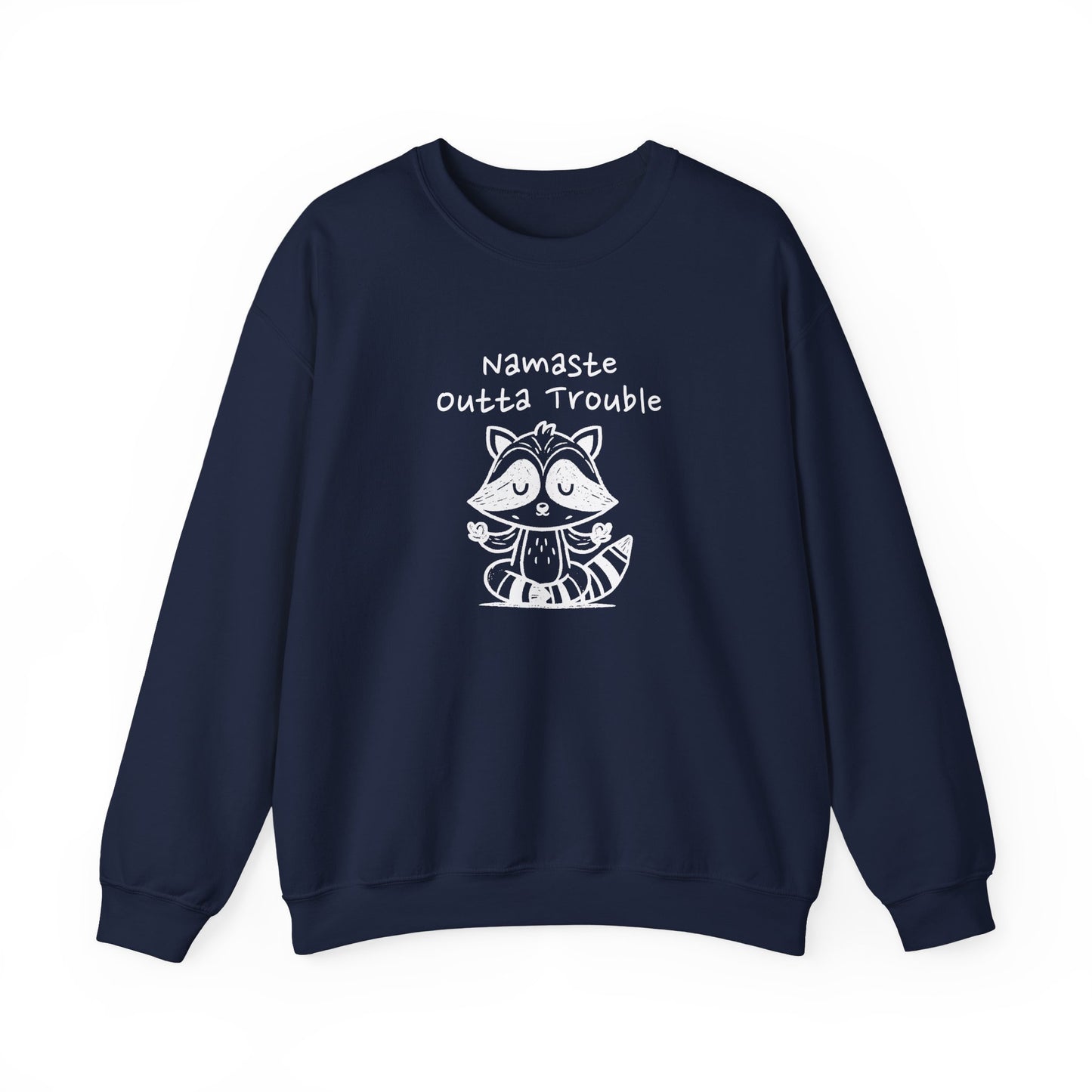 Namaste Outta Trouble Raccoon Unisex Crewneck Sweatshirt
