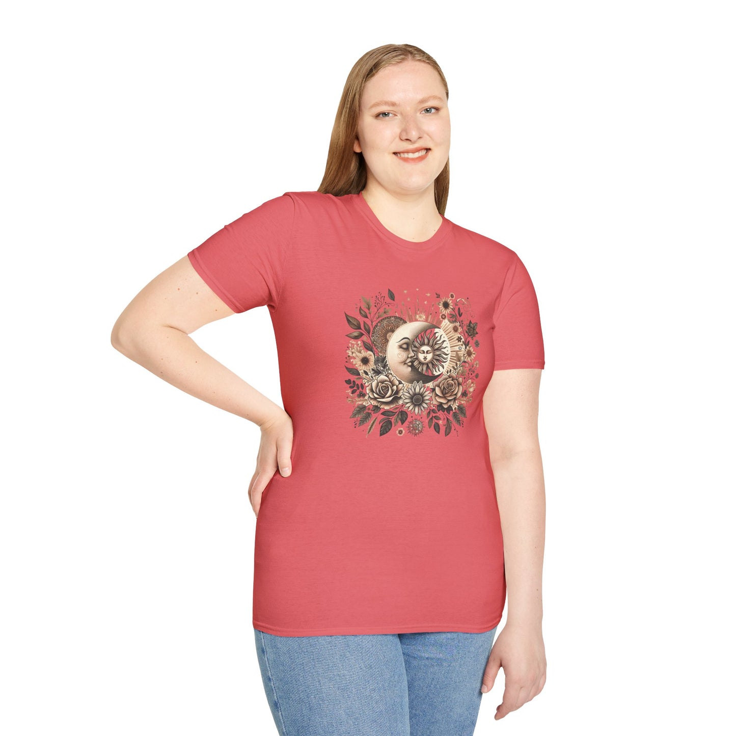 Boho Floral Moon Unisex Graphic T-Shirt