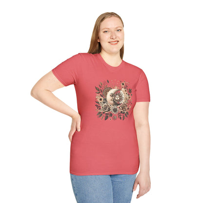 Boho Floral Moon Unisex Graphic T-Shirt