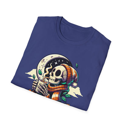 Spooky Coffee Skeleton Unisex Graphic T-Shirt