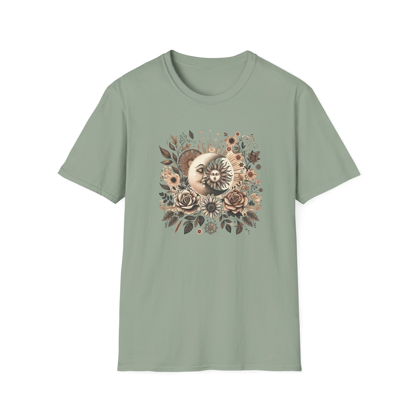 Boho Floral Moon Unisex Graphic T-Shirt