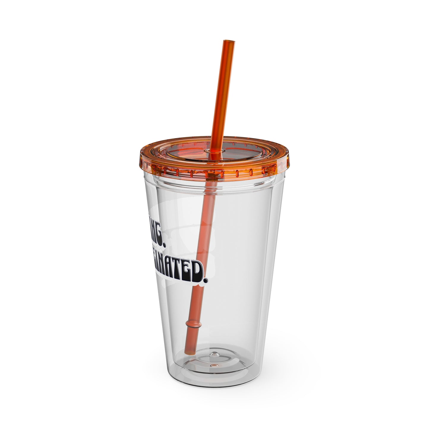 Overthinking. Overcaffeinated. Over It 16oz Insulated Tumbler with Straw