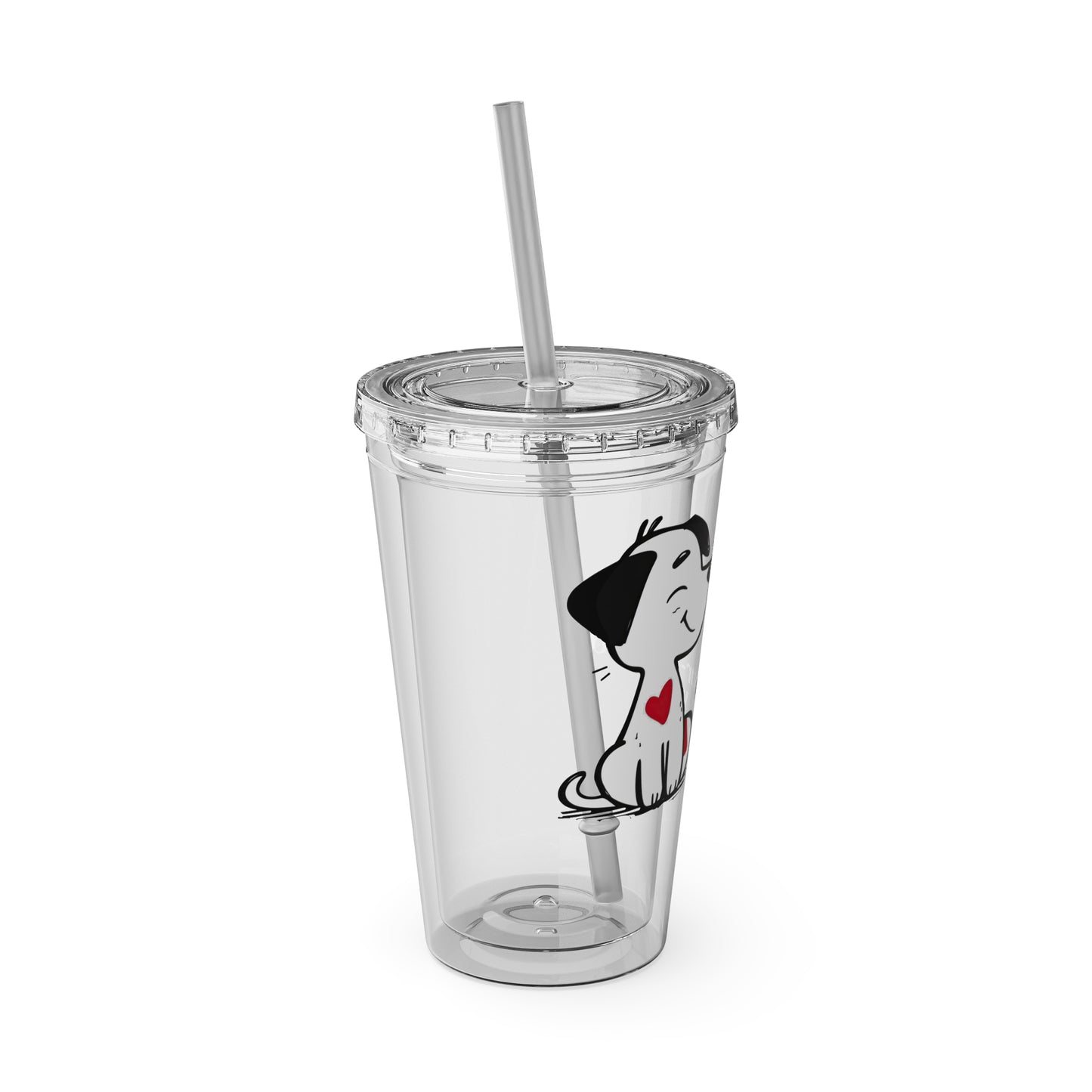 Love is a Four-Legged Word Dog Lover 16oz. Insulated Tumbler with Straw