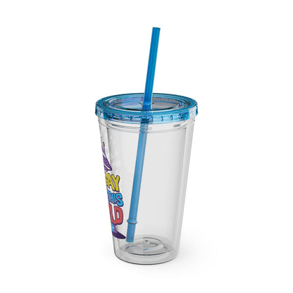 Too Gay for This World 16oz. Insulated Tumbler with Straw