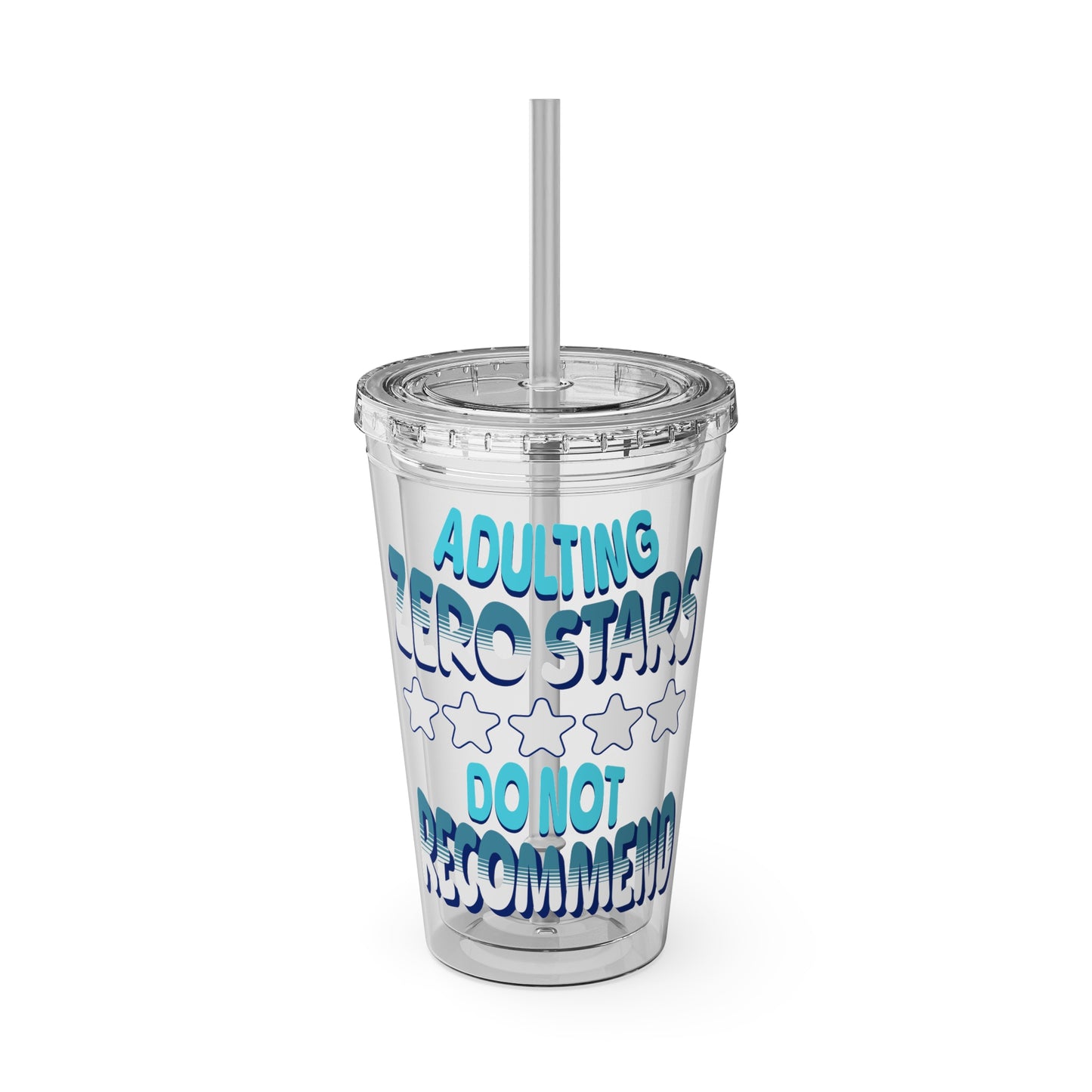 Adulting Zero Stars 16oz Insulated Tumbler with Straw