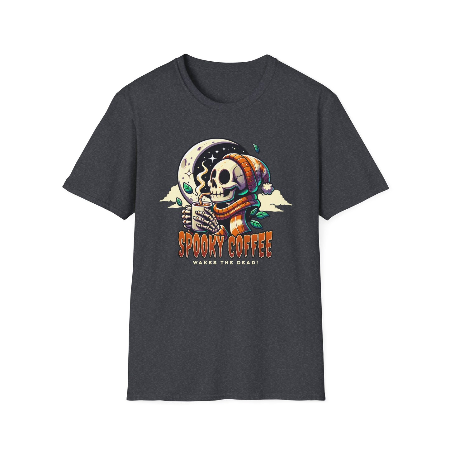 Spooky Coffee Skeleton Unisex Graphic T-Shirt
