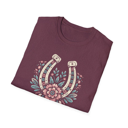 Wild and Free Horseshoe Floral Unisex Graphic T-Shirt