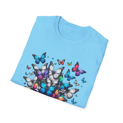 Colorful Butterfly Cluster Unisex Graphic T-Shirt