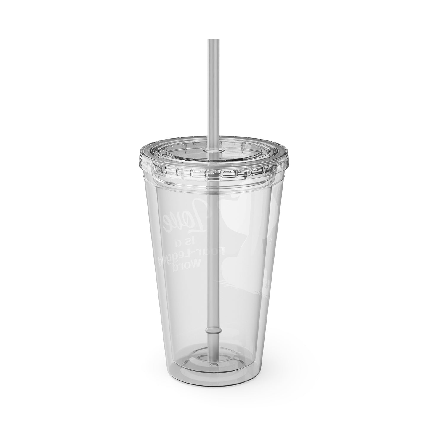 Love is a Four-Legged Word Dog Lover 16oz. Insulated Tumbler with Straw