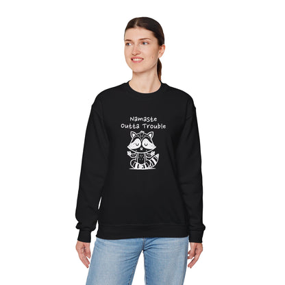 Namaste Outta Trouble Raccoon Unisex Crewneck Sweatshirt
