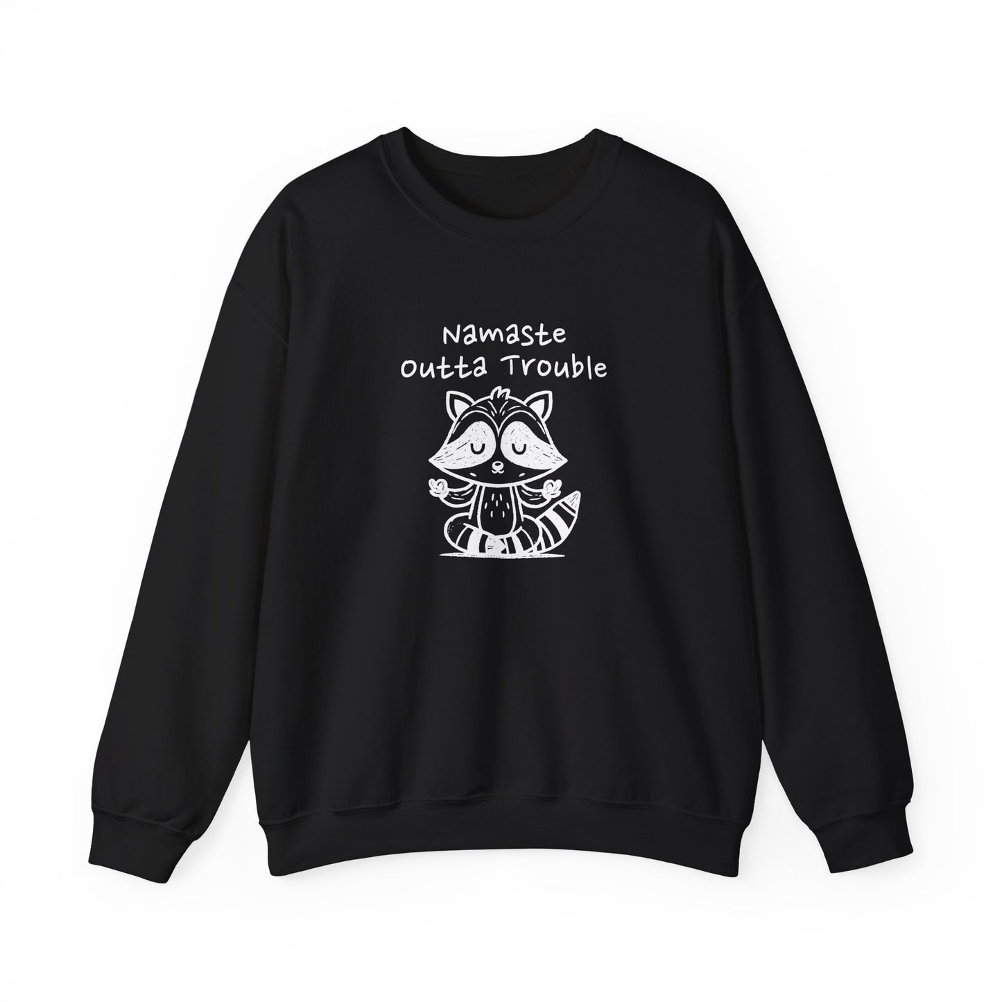 Namaste Outta Trouble Raccoon Unisex Crewneck Sweatshirt
