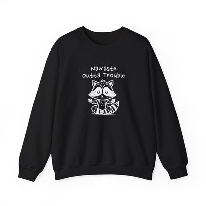 Namaste Outta Trouble Raccoon Unisex Crewneck Sweatshirt