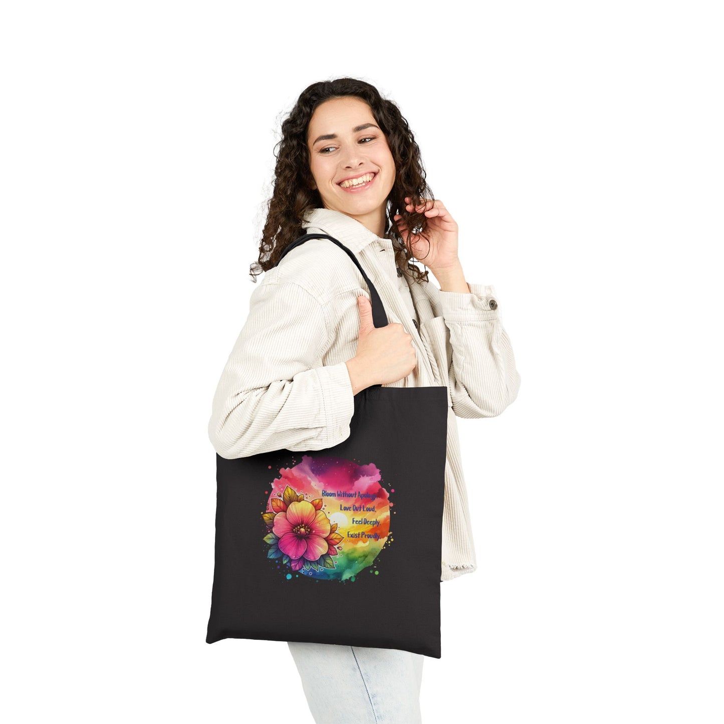 Bloom Without Apology Cotton Canvas Tote Bag