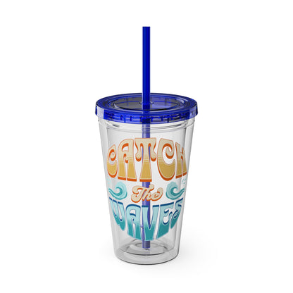 Catch the Waves 16oz Insulated Tumbler with Straw