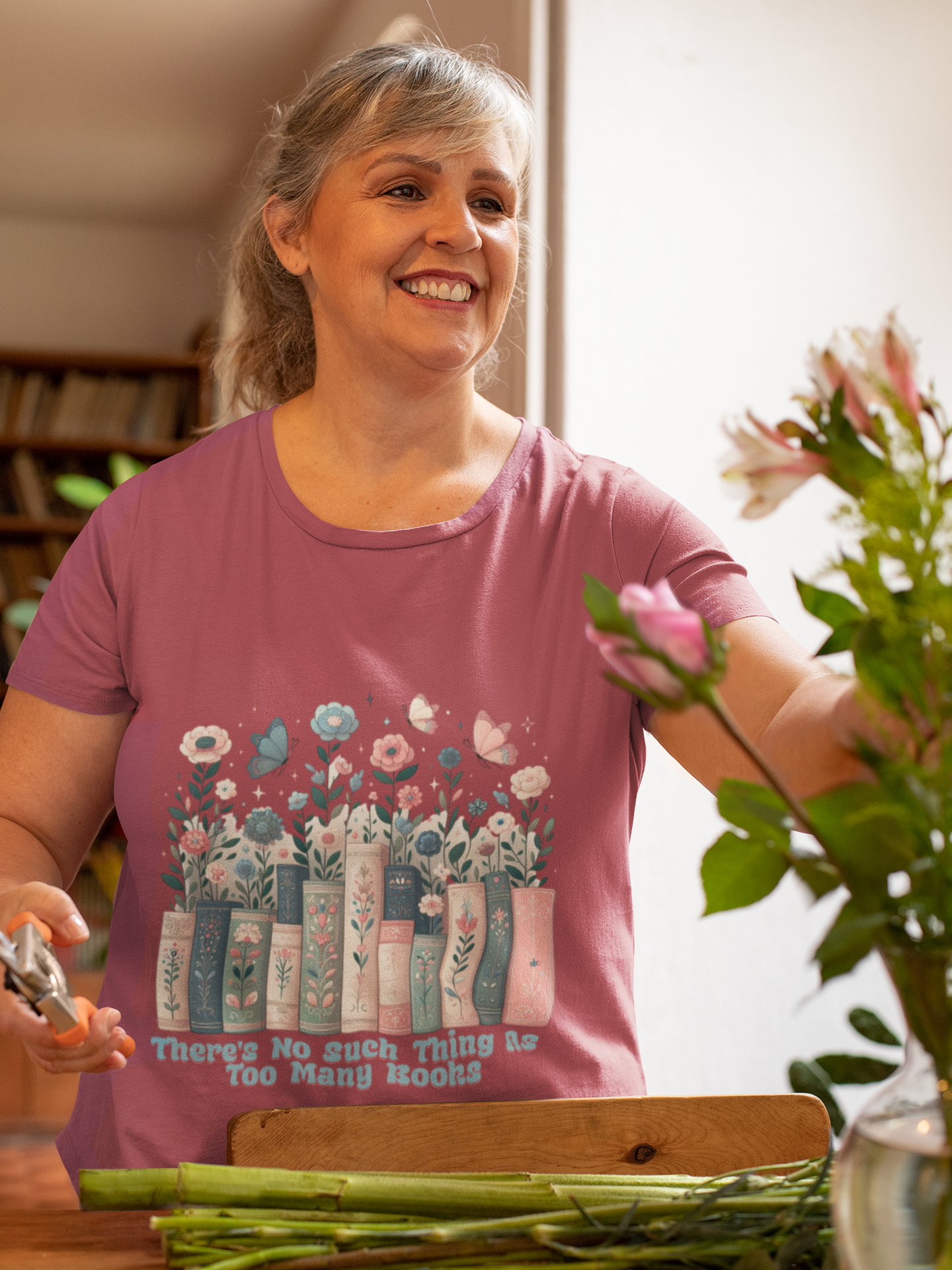 There's No Such Thing as Too Many Books Unisex Graphic T-Shirt