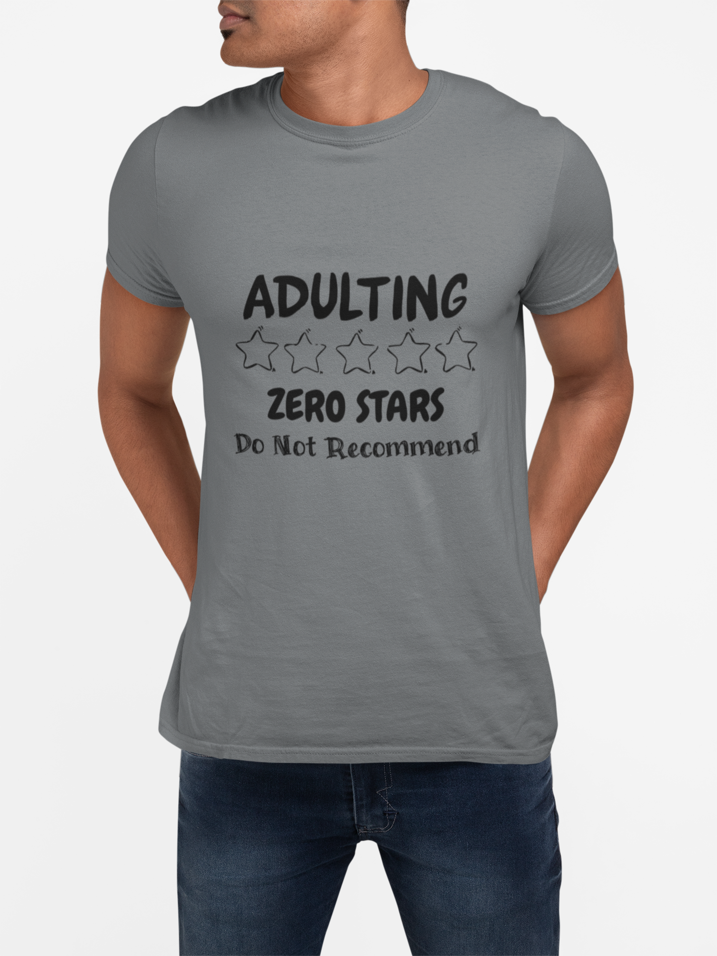 Adulting Zero Stars Handscript Unisex Graphic T-Shirt