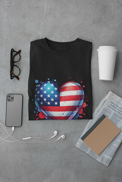All American Heart Patriotic Unisex Graphic T-Shirt