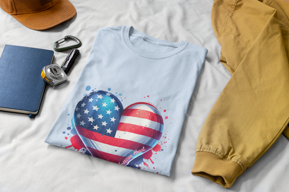 All American Heart Patriotic Unisex Graphic T-Shirt