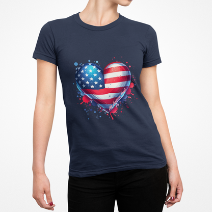 All American Heart Patriotic Unisex Graphic T-Shirt
