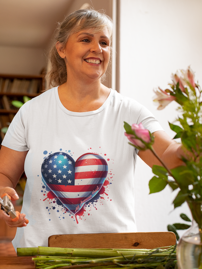 All American Heart Patriotic Unisex Graphic T-Shirt