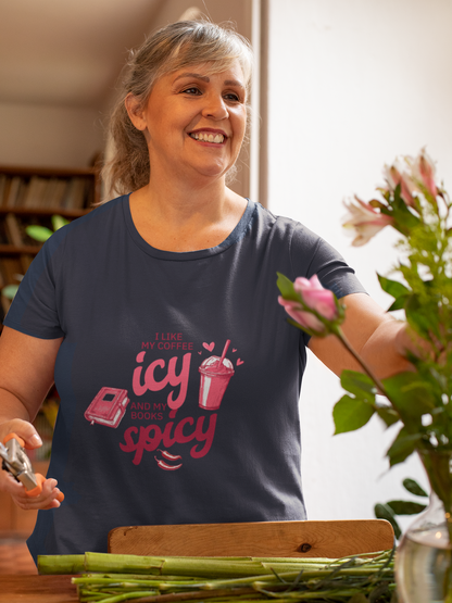 Icy Coffee & Spicy Book Lover Unisex T-Shirt