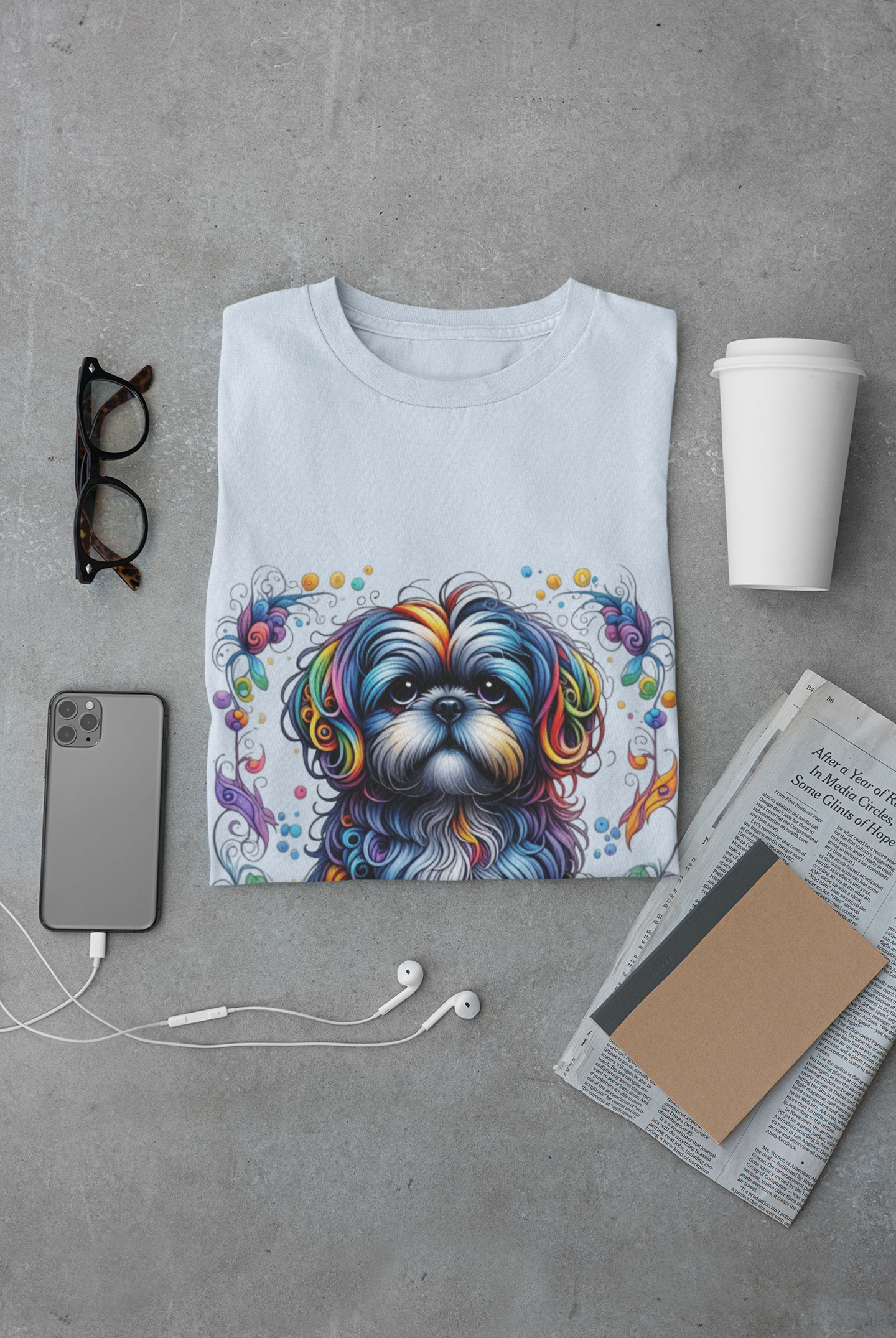 Colorful Shih Tzu Unisex Graphic T-Shirt