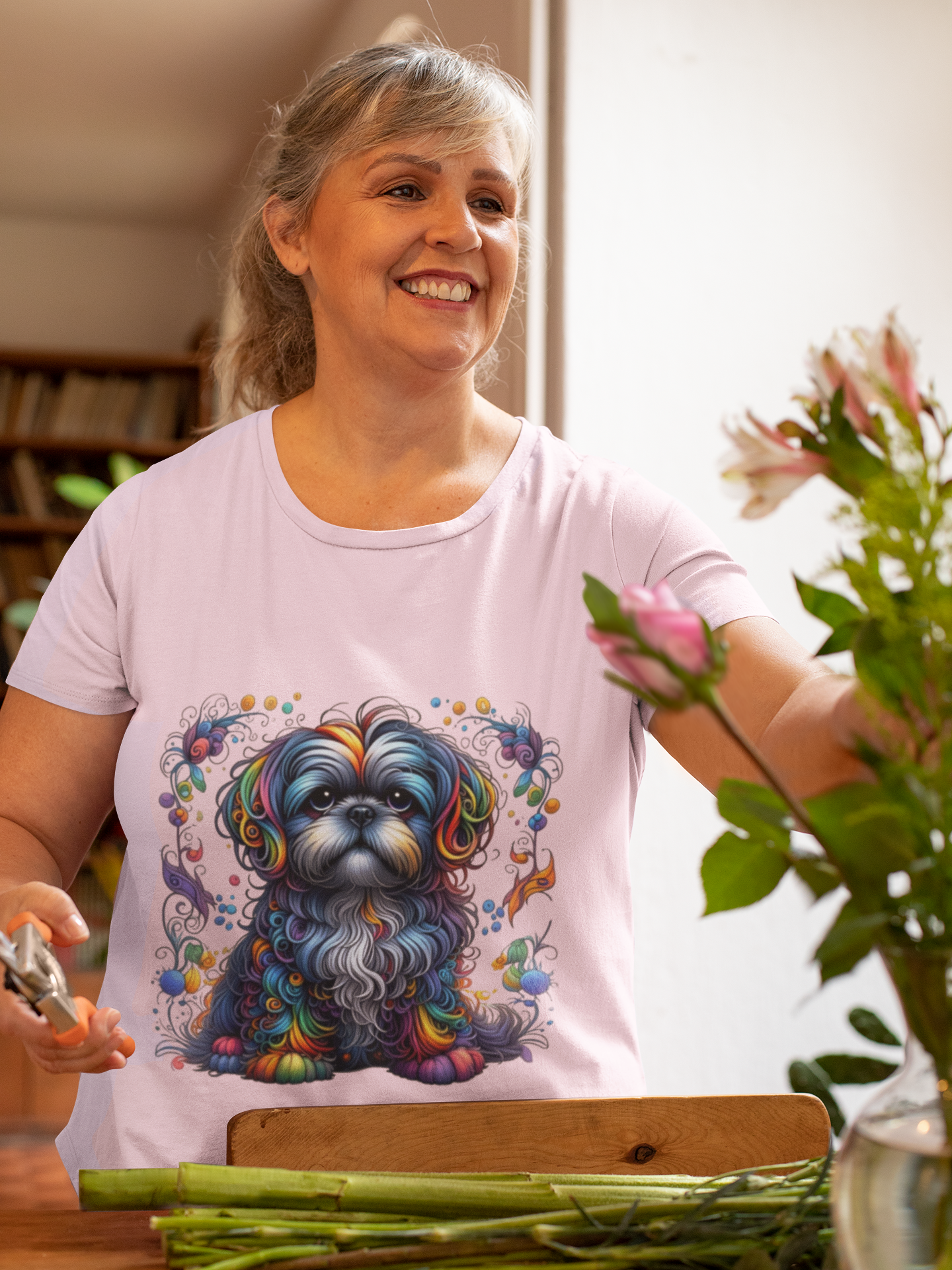 Colorful Shih Tzu Unisex Graphic T-Shirt