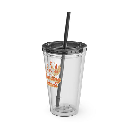 Not Hoarding If It's Chickens 16oz. Insulated Tumbler with Straw