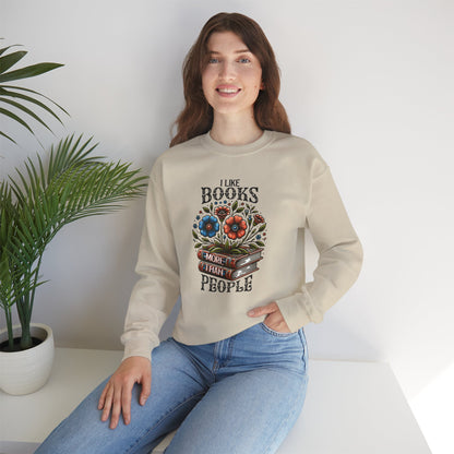 Books More Than People Crewneck Sweatshirt