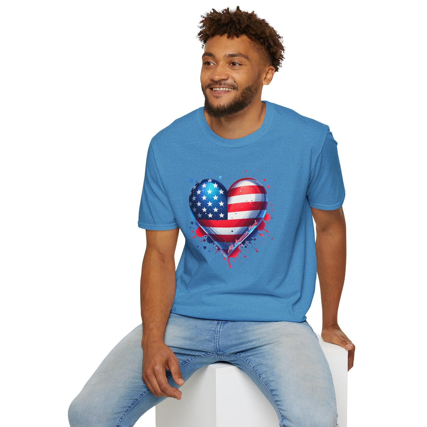 All American Heart Patriotic Unisex Graphic T-Shirt
