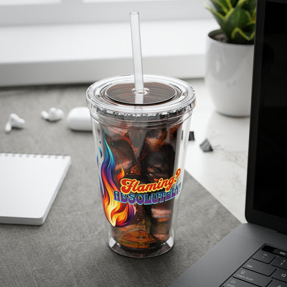 Flaming Pride 16oz Insulated Tumbler with Straw