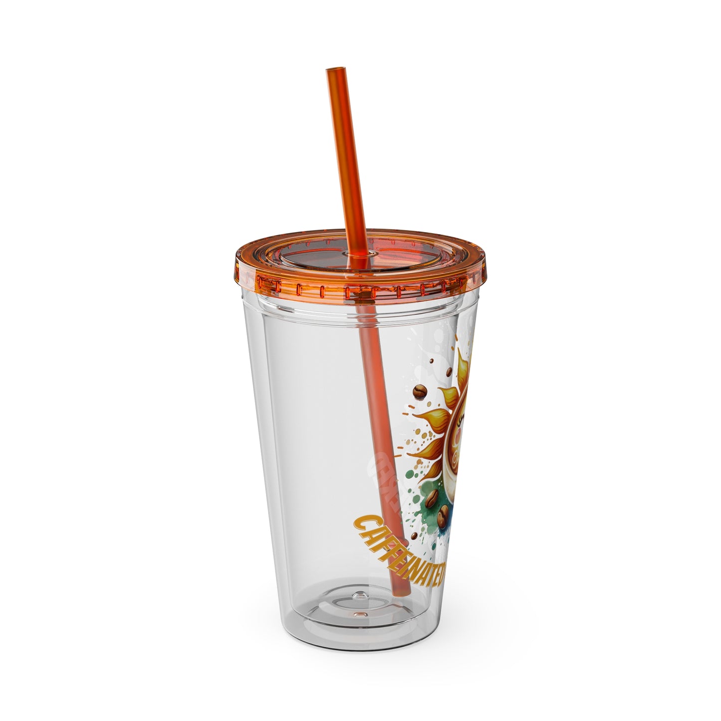 Caffeinated & Unbothered 16oz Insulated Tumbler with Straw