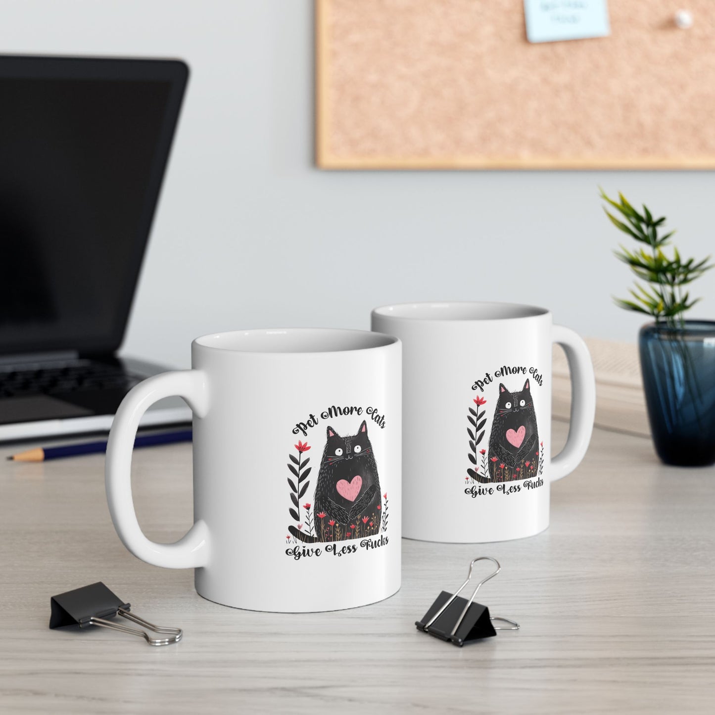 Pet More Cats Give Less F*cks Ceramic Mug
