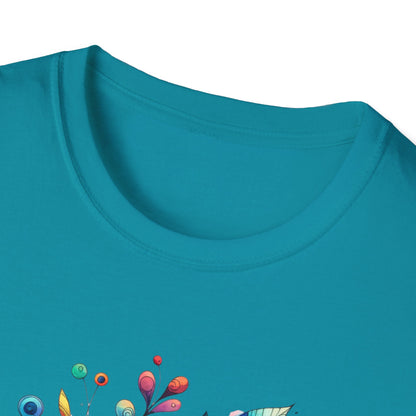 Rainbow Floral Explosion Unisex Graphic T-Shirt