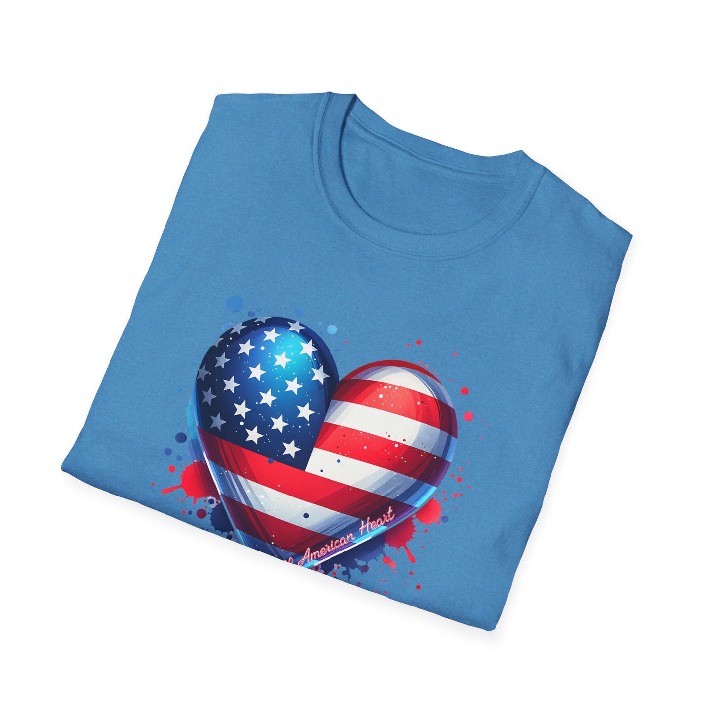All American Heart Patriotic Unisex Graphic T-Shirt