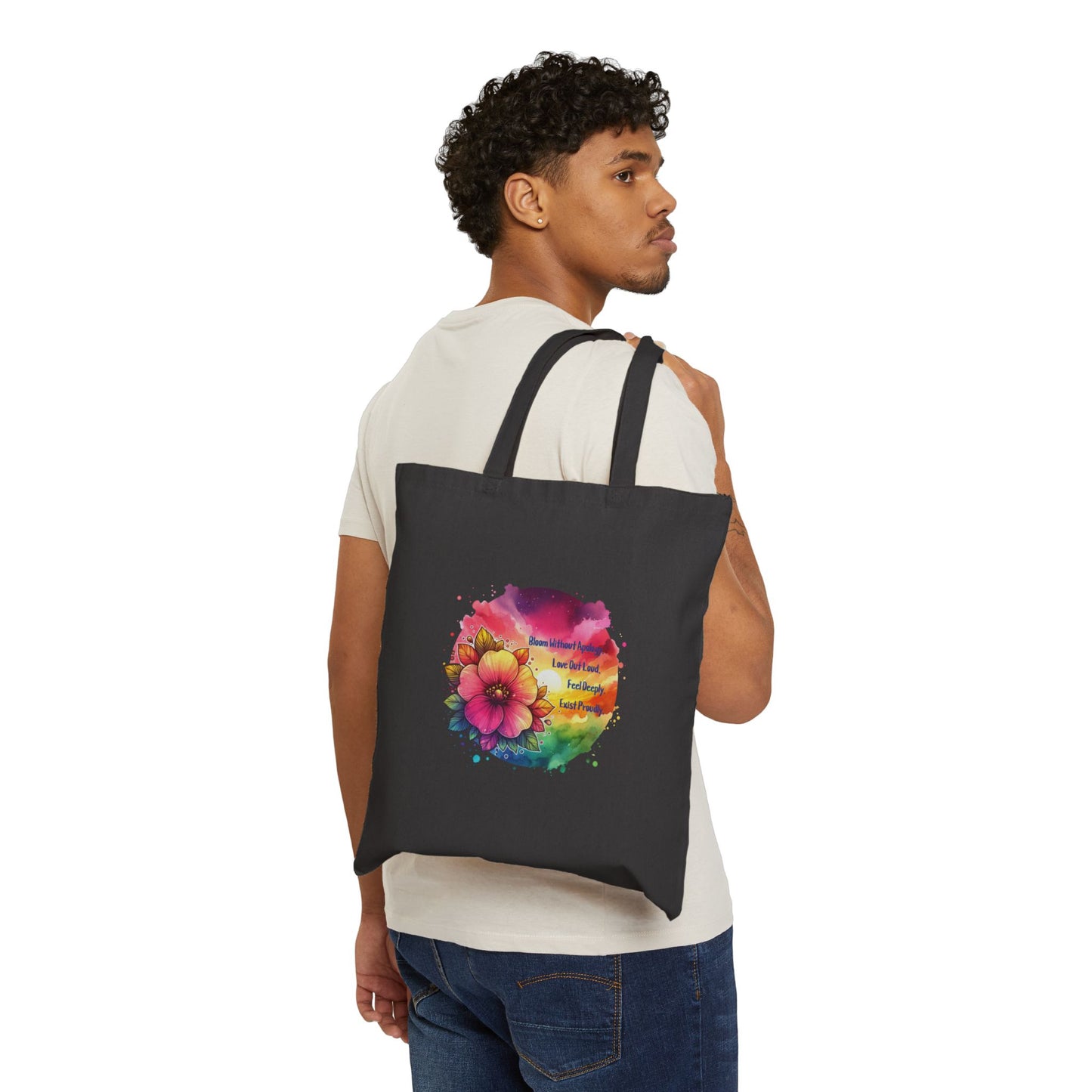 Bloom Without Apology Cotton Canvas Tote Bag