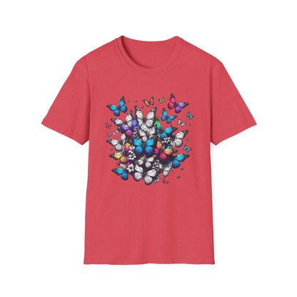 Colorful Butterfly Cluster Unisex Graphic T-Shirt
