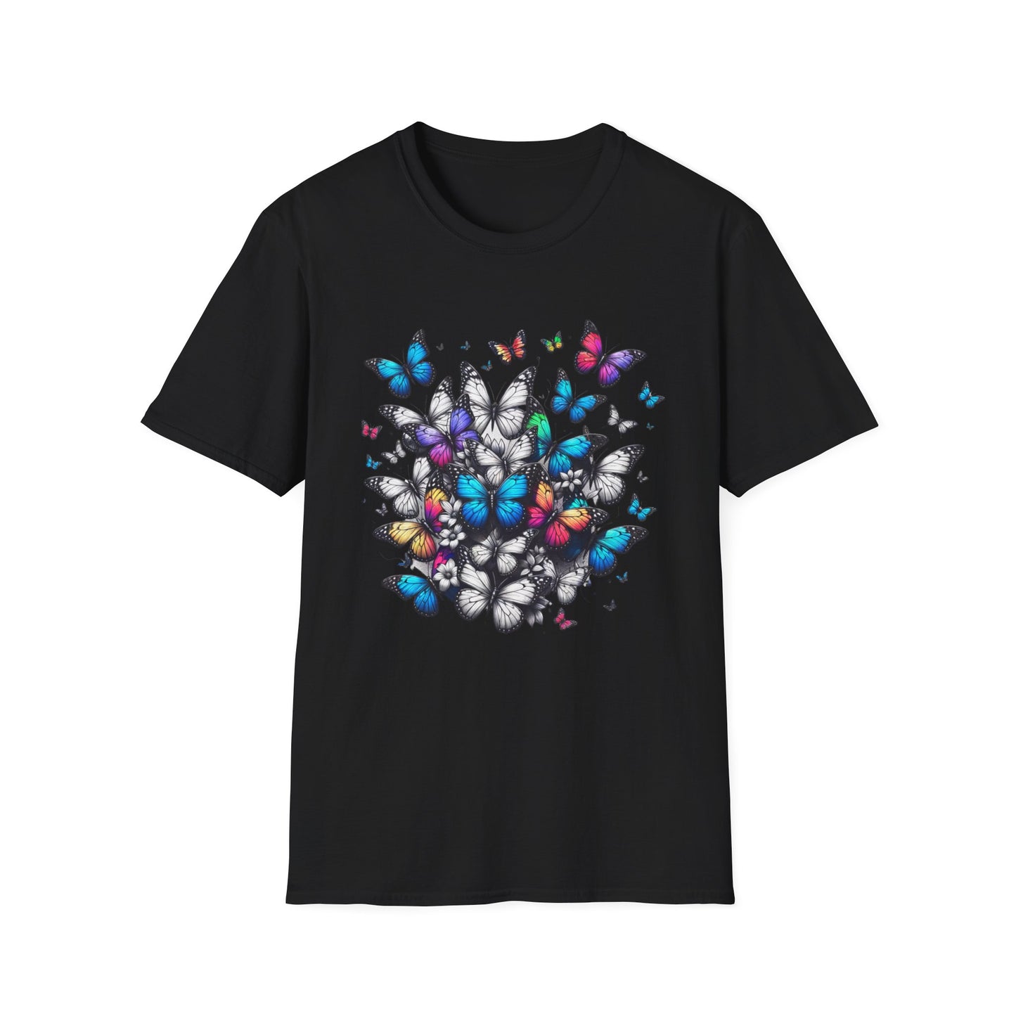Colorful Butterfly Cluster Unisex Graphic T-Shirt